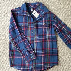 Tea Collection Blue and Red Button Down Shirt - Boys Size 10